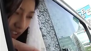 Ran Asakawa tries dick in the pussy while on the road